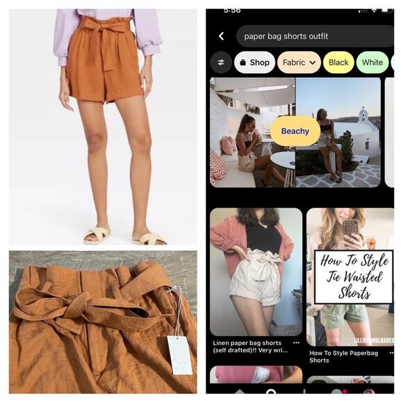 Nwt Toffee linen feel shorts - Picture 3 of 10